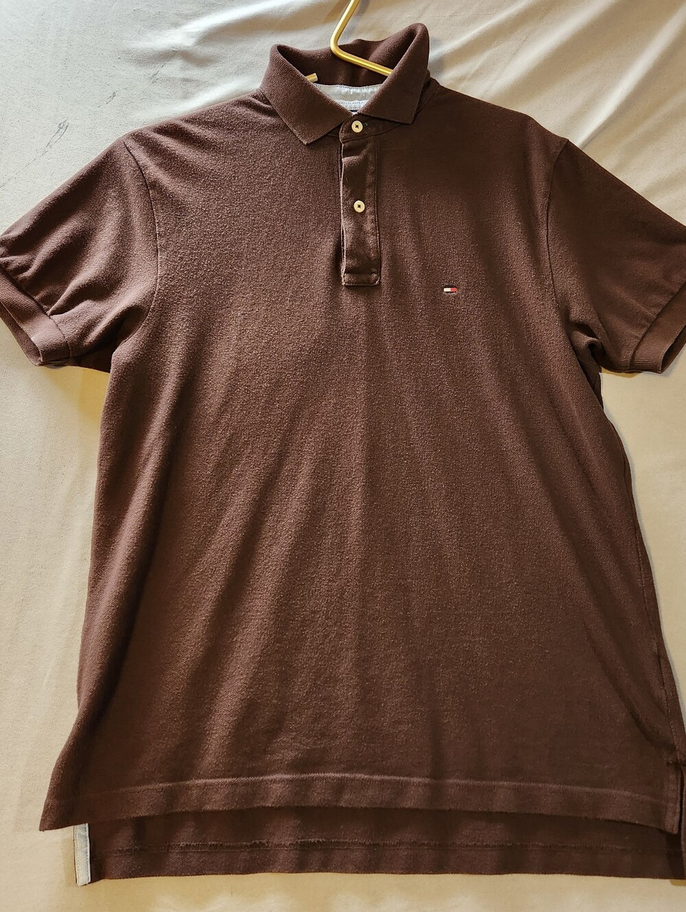 Tommy Hilfiger Brown Men’s Polo with Chest Flag